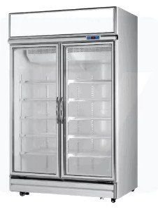 Uniko UNGD-2DC-INV upright display glass chiller, 1260 mm wide
